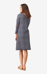 Boomerang - Blenda pique stripe dress - Midnight blue