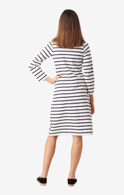 Boomerang - Blenda piqué stripe dress - Offwhite