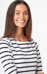 Boomerang - Blenda piqué stripe dress - Offwhite