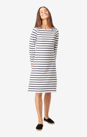 Boomerang - Blenda piqué stripe dress - Offwhite