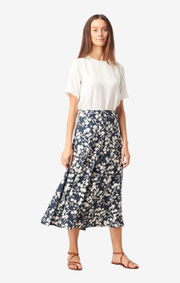 Boomerang - Maja printed skirt - Midnight blue