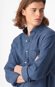 Boomerang - LINUS LINEN SHIRT - Light indigo
