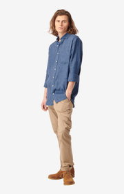 Boomerang - LINUS LINEN SHIRT - Light indigo