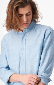 Boomerang - Linus linen shirt - Blue nights