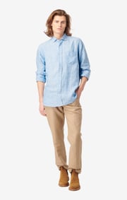 Boomerang - Linus linen shirt - Blue nights