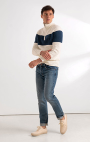 Boomerang - SIXTEN HALF ZIP SWEATER - Offwhite