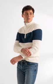 Boomerang - SIXTEN HALF ZIP SWEATER - Offwhite