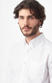 Boomerang - Nils solid shirt tailored fit - White