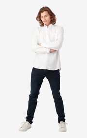 Boomerang - Nils solid shirt tailored fit - White