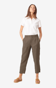 Boomerang - GRETA LINEN TROUSER - Taupe solid