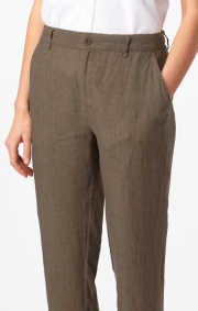 Boomerang - GRETA LINEN TROUSER - Taupe solid