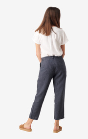 Boomerang - GRETA LINEN TROUSER - Dark Indigo