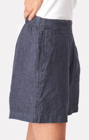 Boomerang - GULLAN LINEN SHORTS - Dark Indigo
