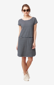 MILLIE STRIPED PIQUE DRESS