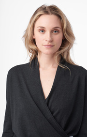 Boomerang - sarali wrap sweater - Dk grey mela