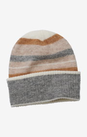 Boomerang - fluff striped cap - Dk grey mela