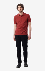 Boomerang - JOE ORGANIC COTTON POLO PIQUÉ - Russet brown