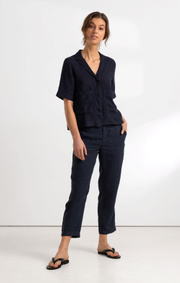 Boomerang - GRETA LINEN TROUSER - Night sky