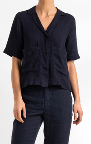 Boomerang - GRETA LINEN TROUSER - Night sky