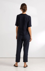Boomerang - GRETA LINEN TROUSER - Night sky