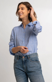 Boomerang - LINA LINEN SHIRT - Cloud blue