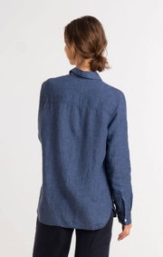 Boomerang - LINA LINEN SHIRT - Dark Indigo