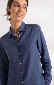 Boomerang - LINA LINEN SHIRT - Dark Indigo