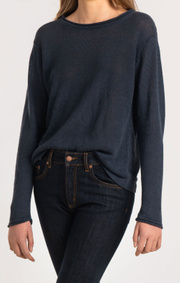 Boomerang - LOLLO LINEN SWEATER - Midnight blue