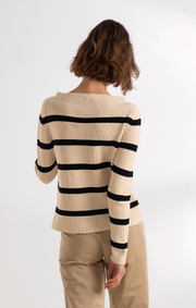 Boomerang - LEONIE ORGANIC COTTON STRIPE SWEATER - Offwhite