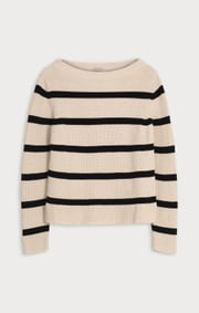 Boomerang - LEONIE ORGANIC COTTON STRIPE SWEATER - Offwhite
