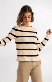 Boomerang - LEONIE ORGANIC COTTON STRIPE SWEATER - Offwhite