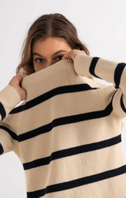 Boomerang - LEONIE ORGANIC COTTON STRIPE SWEATER - Offwhite