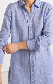 Boomerang - BEA LINEN DRESS - Cloud blue