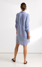 Boomerang - BEA LINEN DRESS - Cloud blue