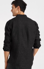Boomerang - LINUS LINEN SHIRT - Black