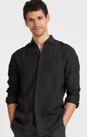 Boomerang - LINUS LINEN SHIRT - Black