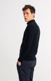 Boomerang - ALBIN HALF ZIP SWEATER - Midnight blue