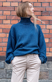 Boomerang - INDIGO POLO SWEATER - Indigo