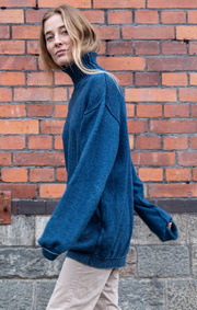 Boomerang - INDIGO POLO SWEATER - Indigo