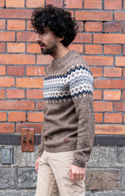 Boomerang - JAQUARD WOOL SWEATER MELANGE - Taupe