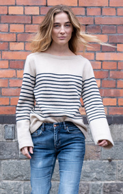 Boomerang - STRIPED WOOL SWEATER - Offwhite
